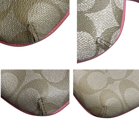 Coach Pink/Khaki Monogram Leather Crossbody Small - Picture 8 of 8